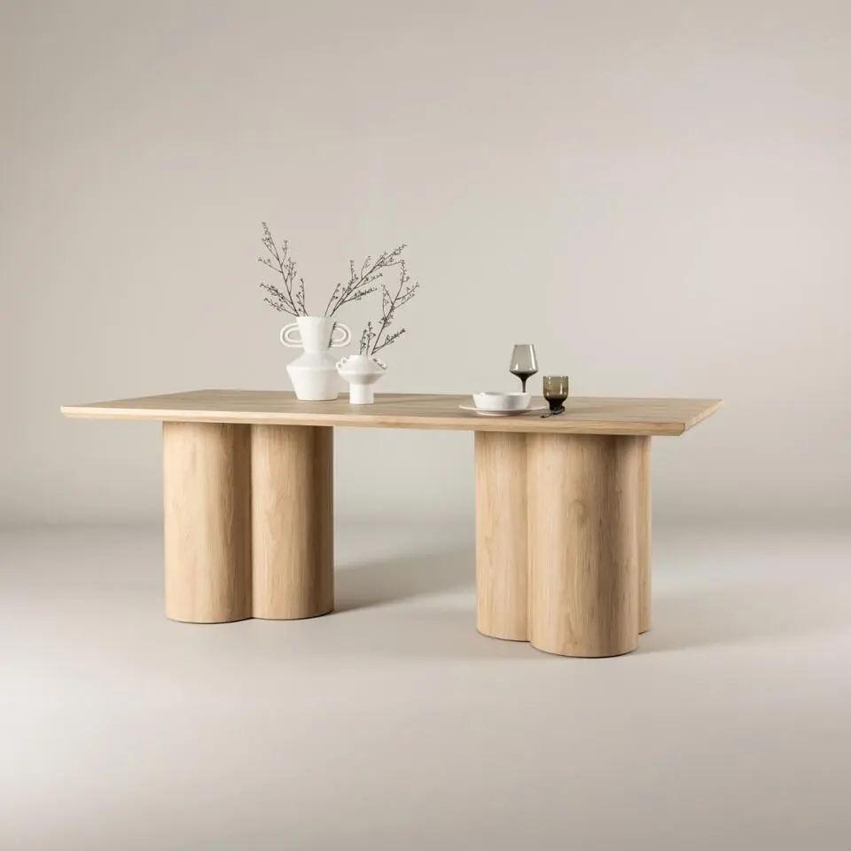 Eettafel Naturel 210cm - Fineer - 6-8 Personen - Tafel Olivia