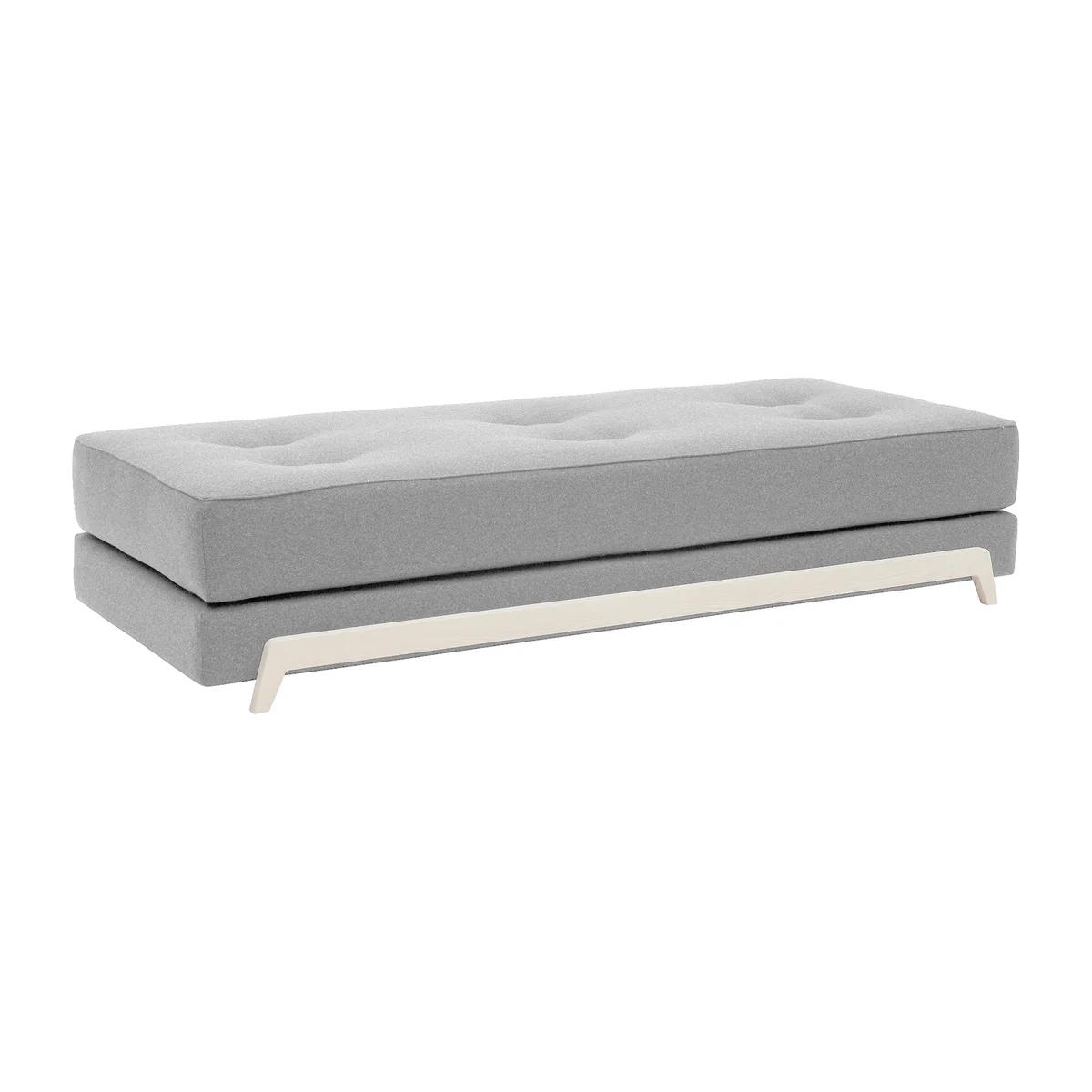Softline - Frame Schlafsofa mit Kaltschaum-Matratze, Esche natur / grau (Stoff Filz 620)