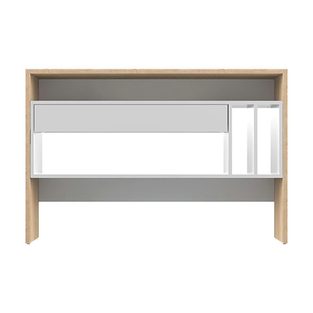 CHOROMELA - Console effet bois chêne clair et blanc