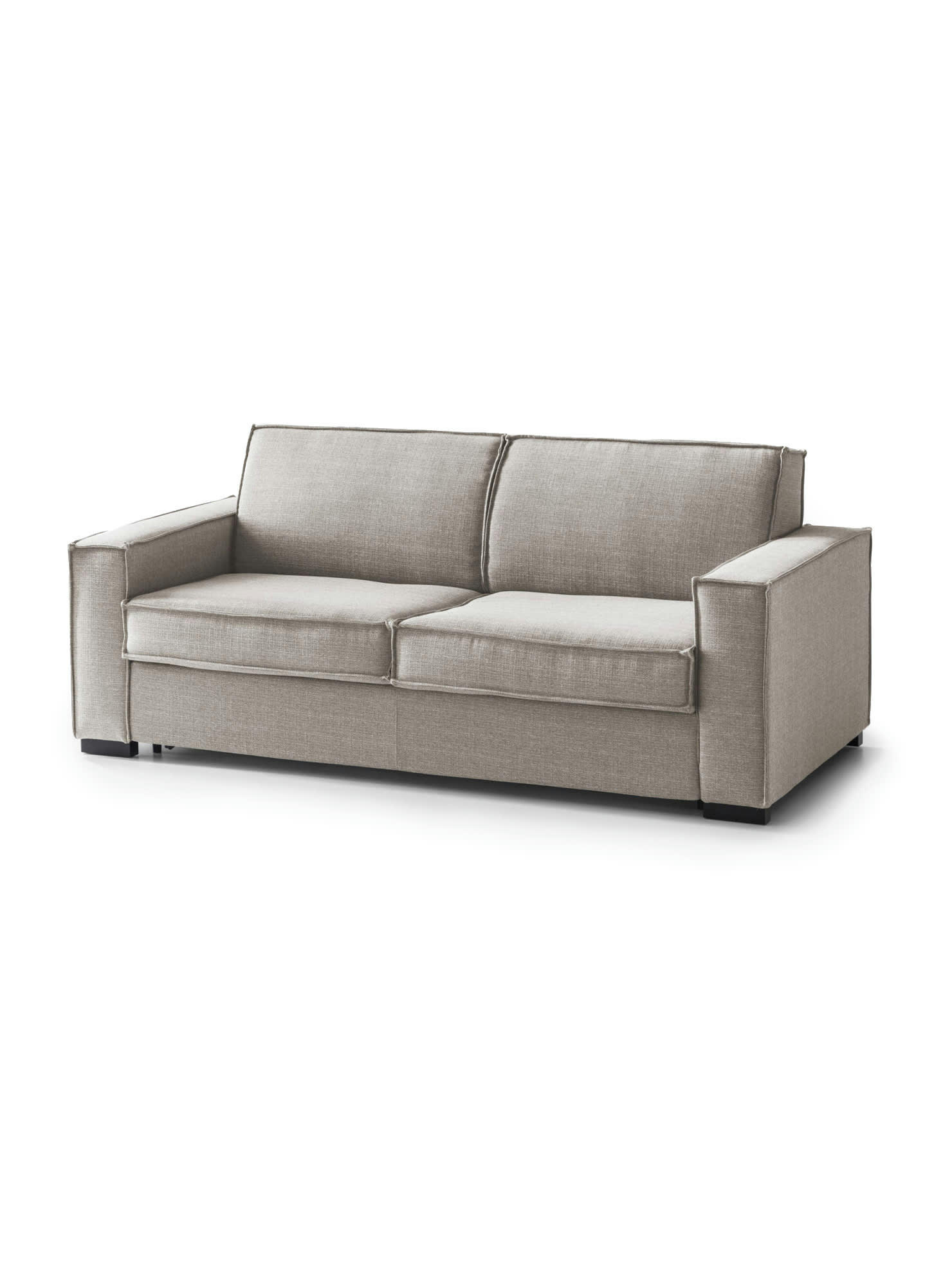 DAARN - Canapé fixe 3 places en tissu gris tourterelle