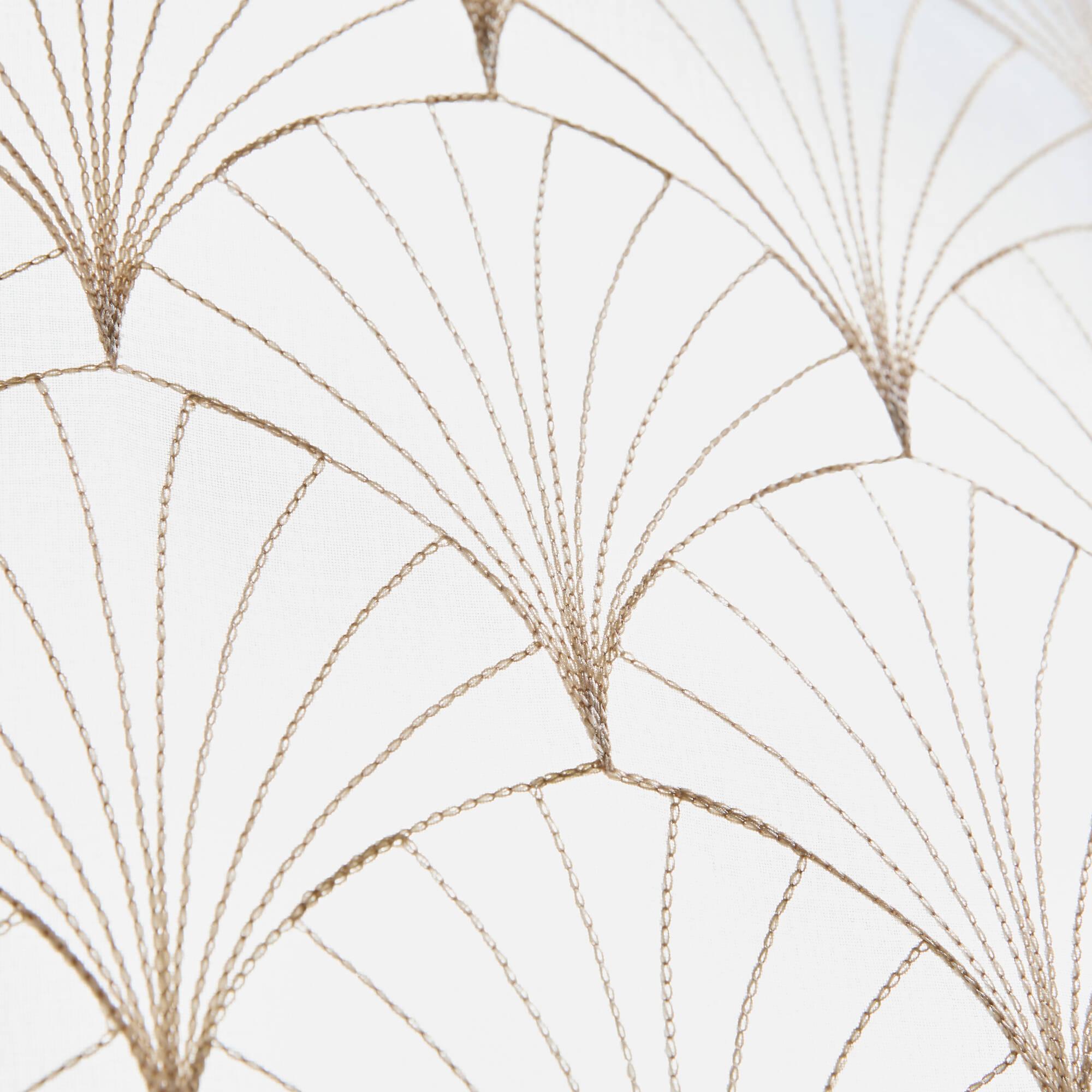 Vitrage droit brodé motif art déco - la paire