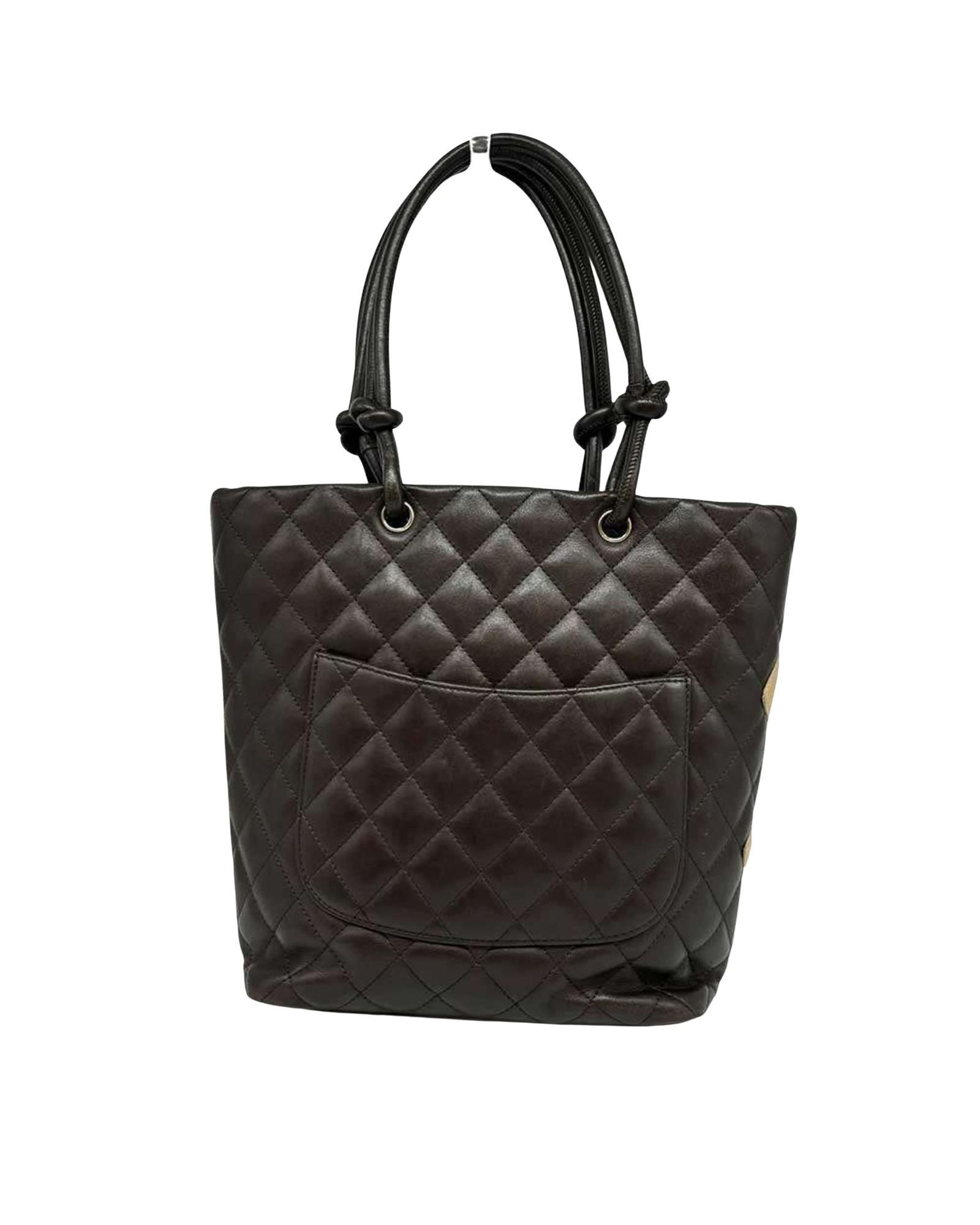 Chanel Preloved Classic Jumbo Tote TwoTone Quilted Leather Wo - Brown Tote