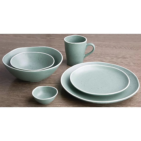 Assiette Plate 205 mm Chia - 3 Couleurs - Boîte de 6 - Olympia - Vert - l0.1- L0.1- P0.1- h2.7- Porcelaine