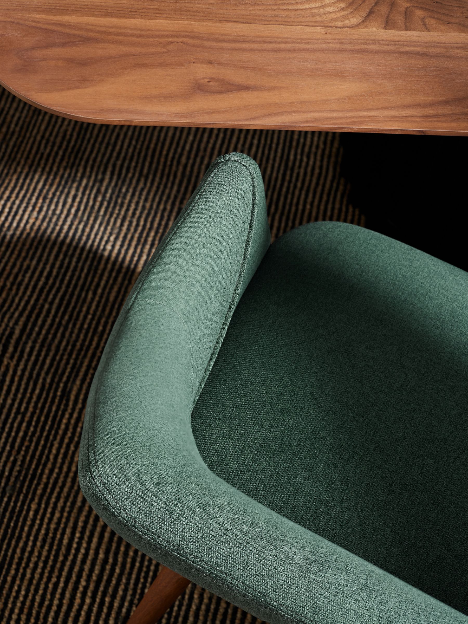 Lule Dining Bench in Bay Green and Walnut Effect Legs