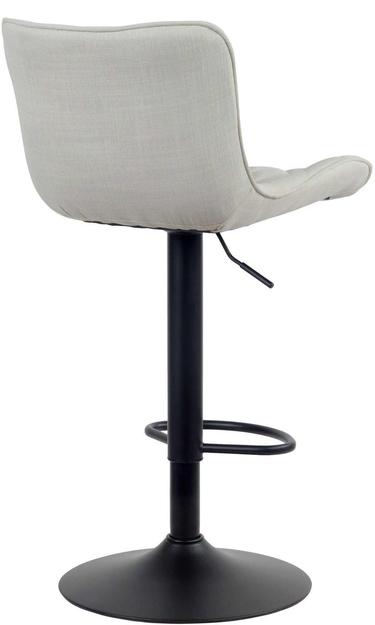 EMMA - Lot de 2 tabourets de bar ajustables pivotants tissu Crème