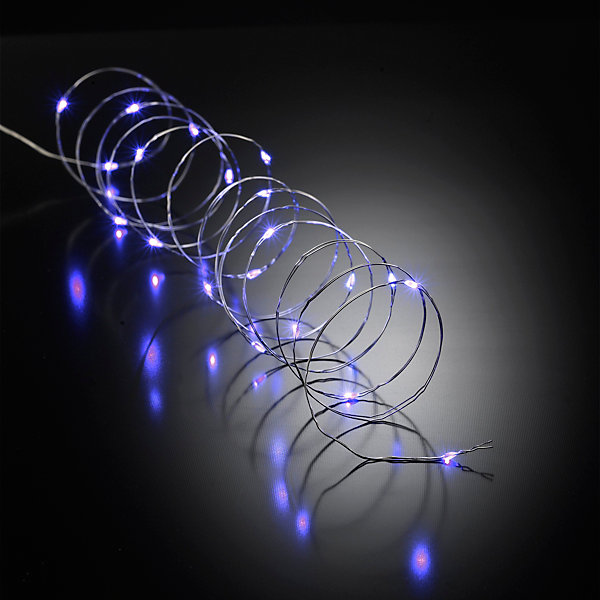 Guirlande fil cuivre 20 led bleues