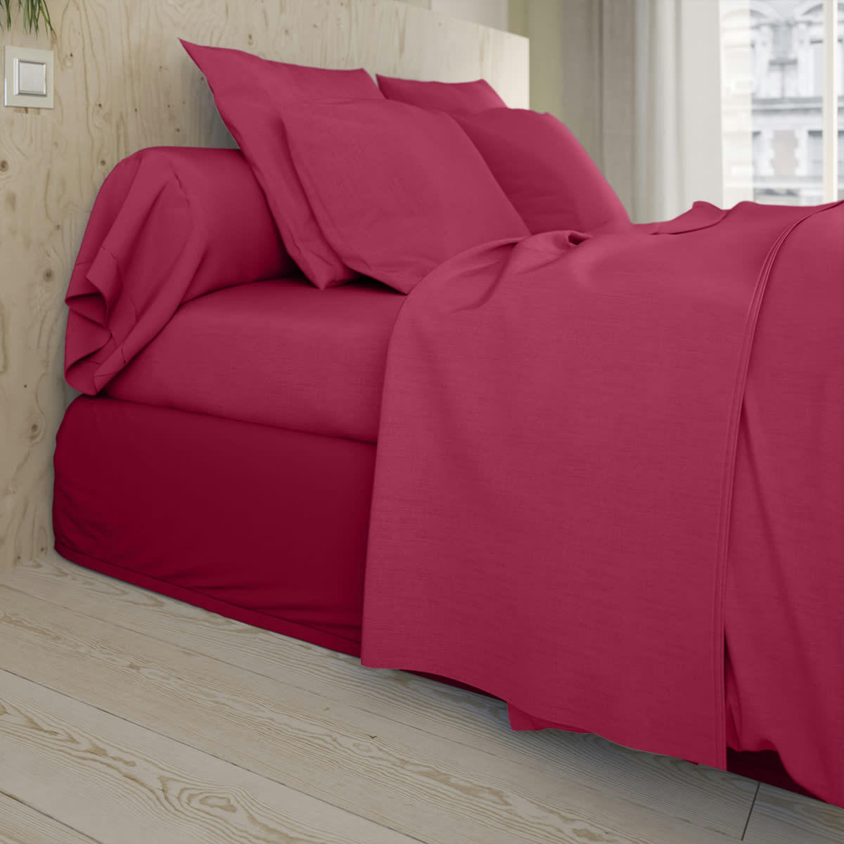 STUDIO - Housse de couette   Coton Fuchsia 200x200 cm - DODO