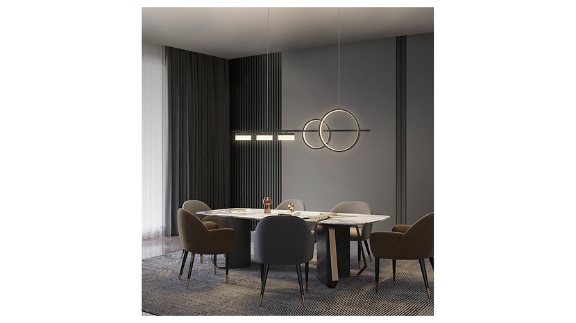 Lampa wisząca Messina LED 5-punktowa metalowa czarna