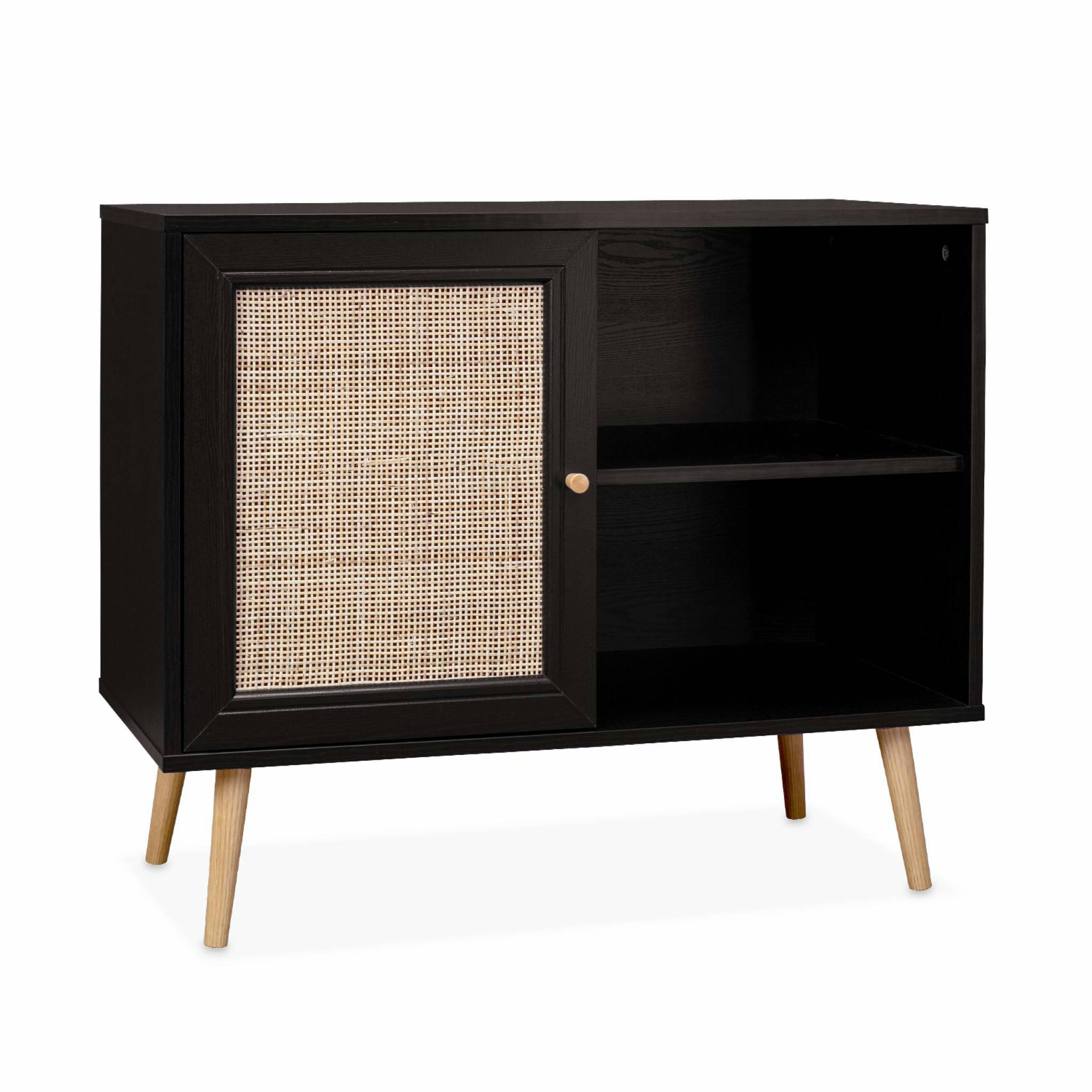 BOHÈME - Meuble de rangement en cannage noir