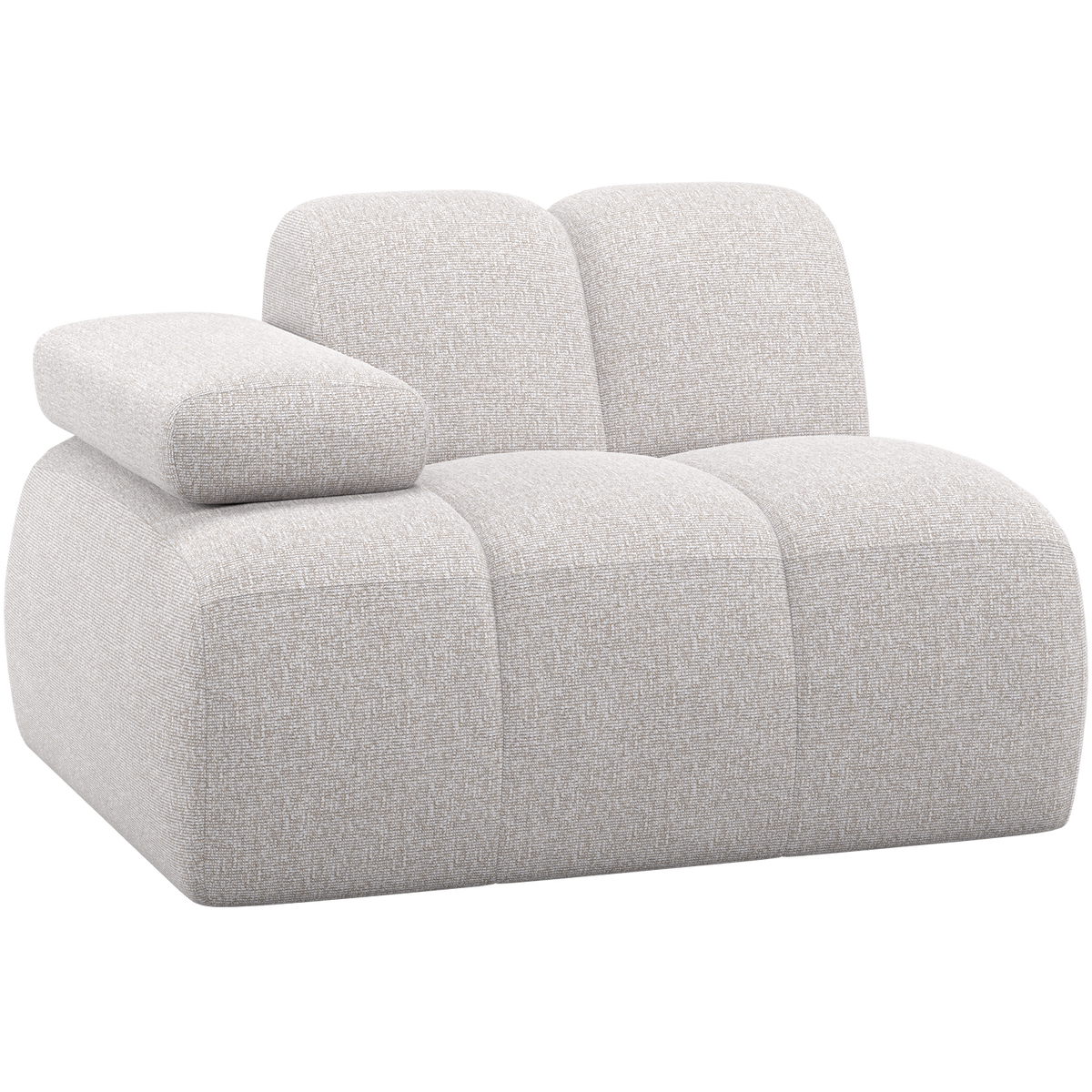 WOOOD 1-zits element bank arm links Mojo - Bouclé - Ecru Melange - 74x124x97