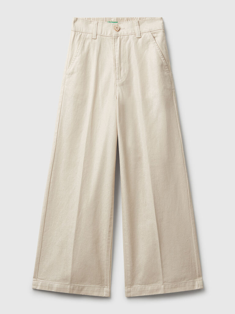 Wide trousers in pure cotton