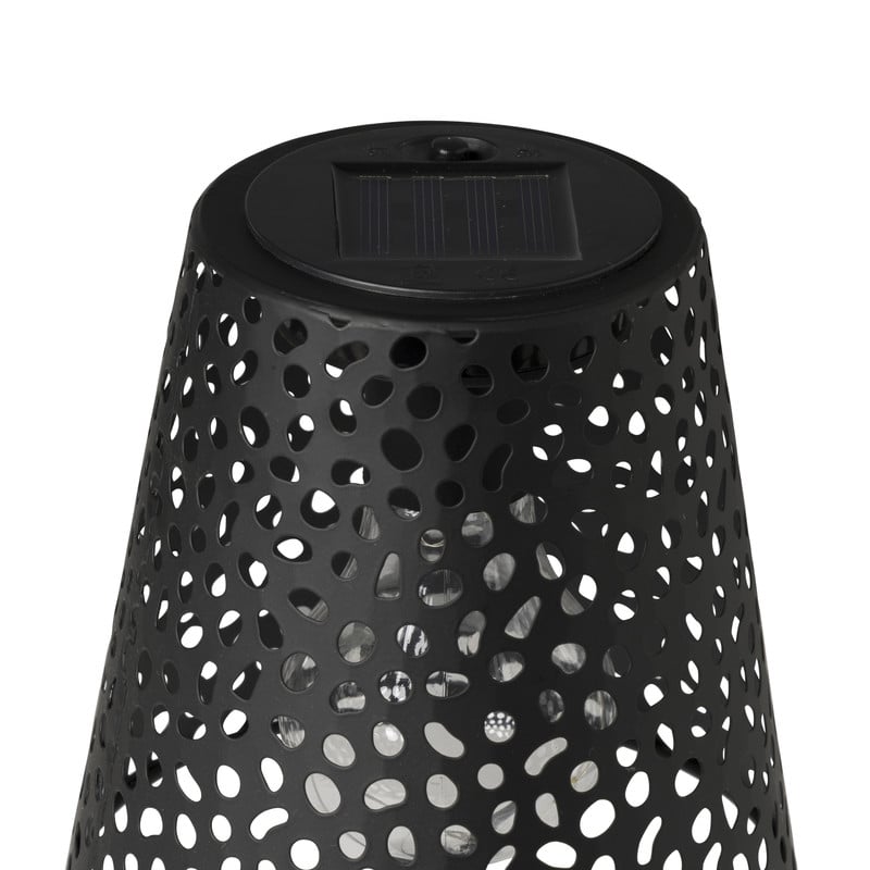 Solar tuinlamp op voet - zwart - &Oslash;13x28 cm