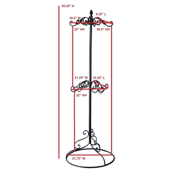 Black Metal 2-tier Coat or Purse Rack