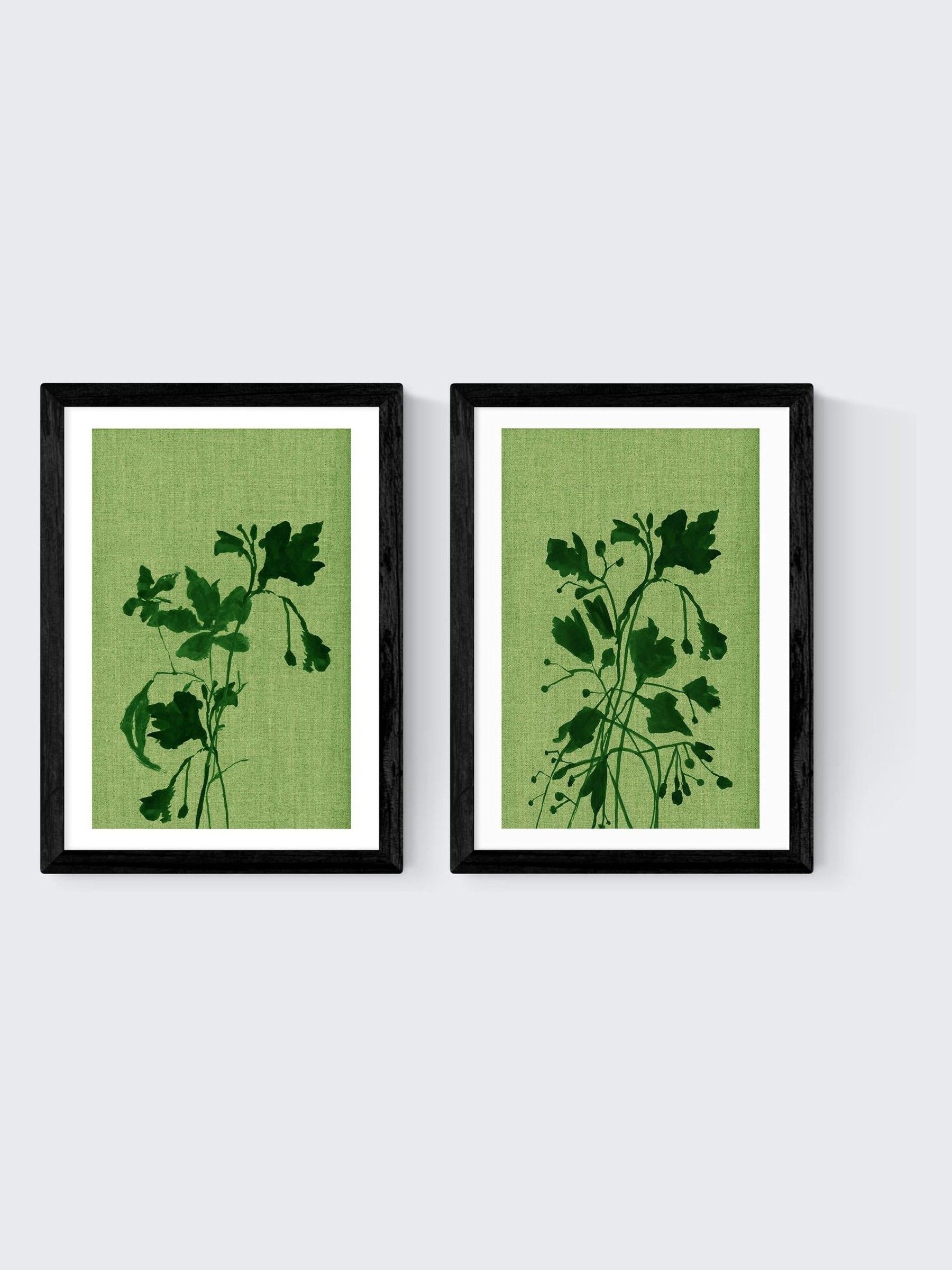 East End Prints Set of 2 Black Terre Verte Wall Art Prints by Cartissi