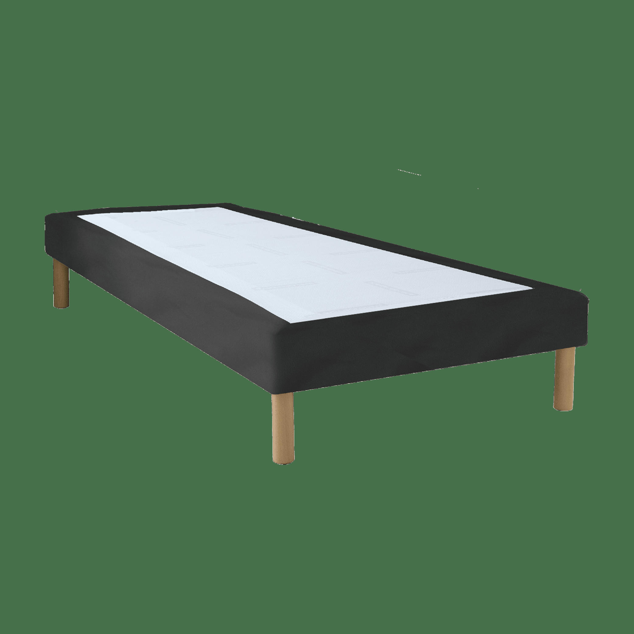 LUXE SIMILICUIR - Sommier similicuir gris anthracite 90x200 cm