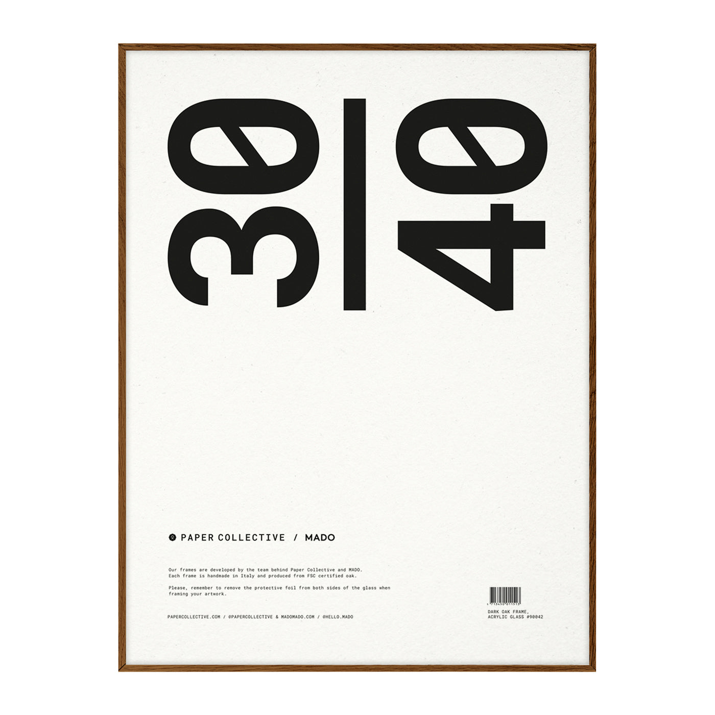 Paper Collective Frame Lijst 30 x 40 cm - Dark Oak