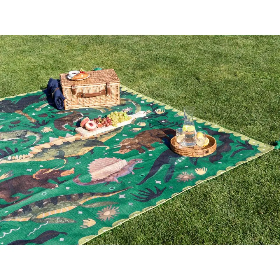 TUZIANI - Picknickkleed - Groen - 200 x 200 cm - Polyester
