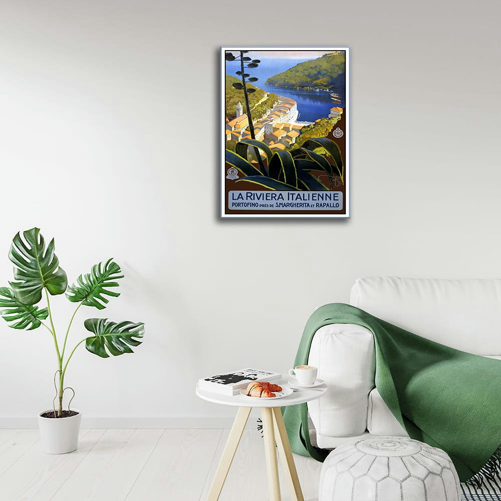 - Tableau affiche touristique vintage la Riviera Italienne 50x70cm