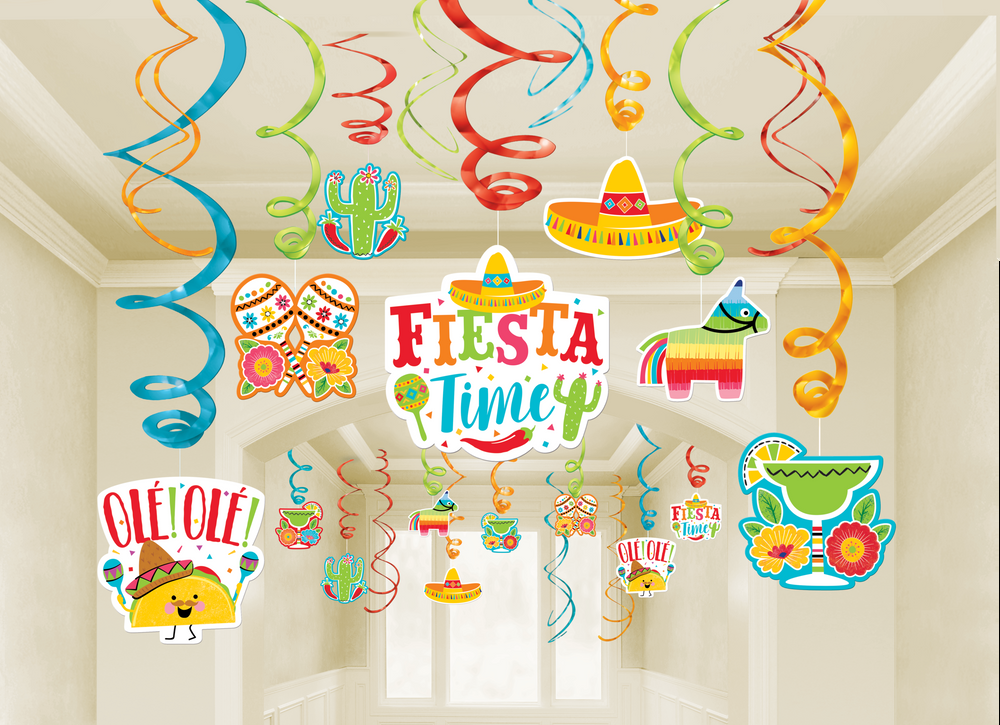 Fiesta Time Swirl Decorations, 30-pc