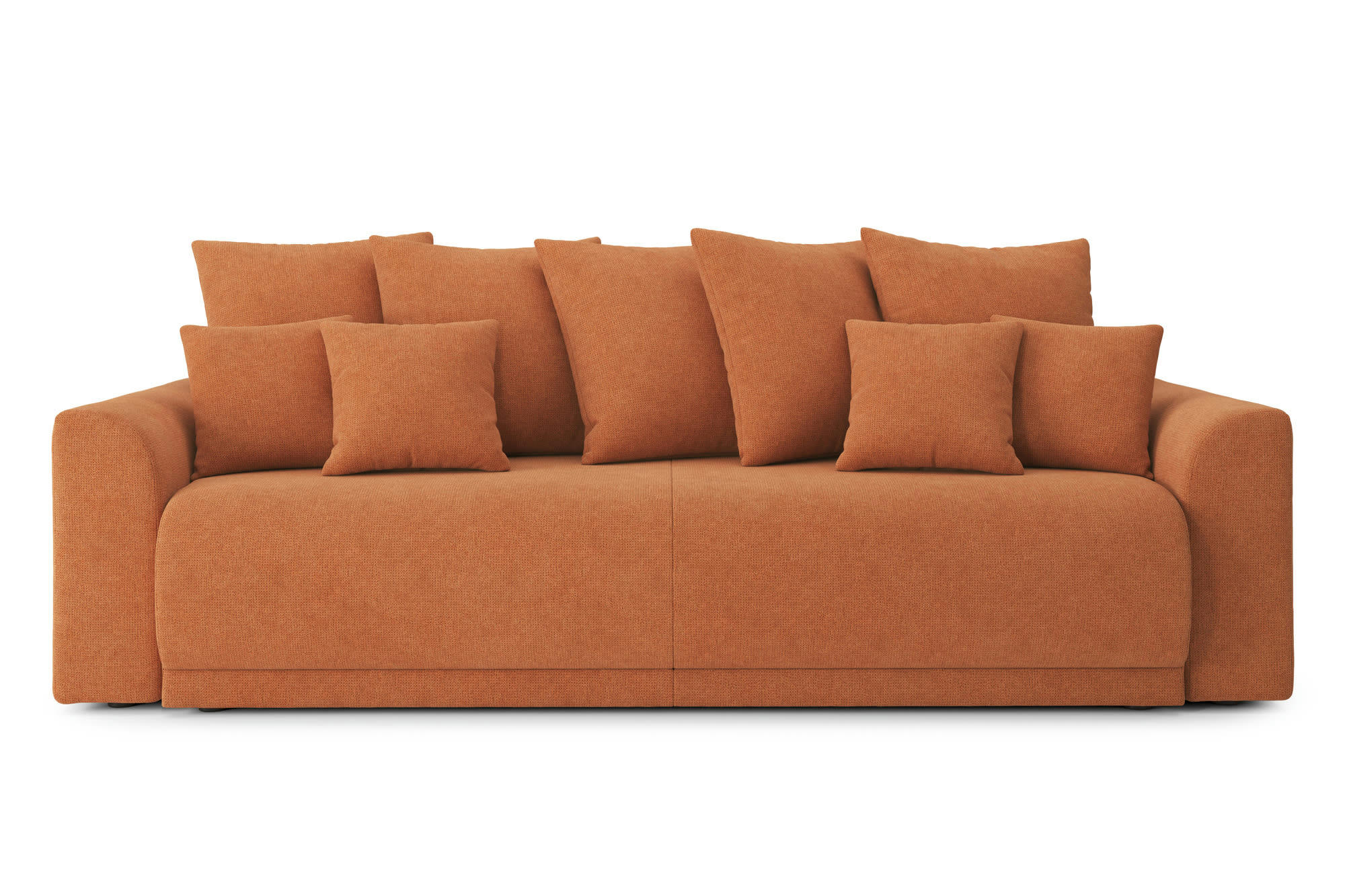 NOVA - Canapé droit convertible en tissu 3 places rouille