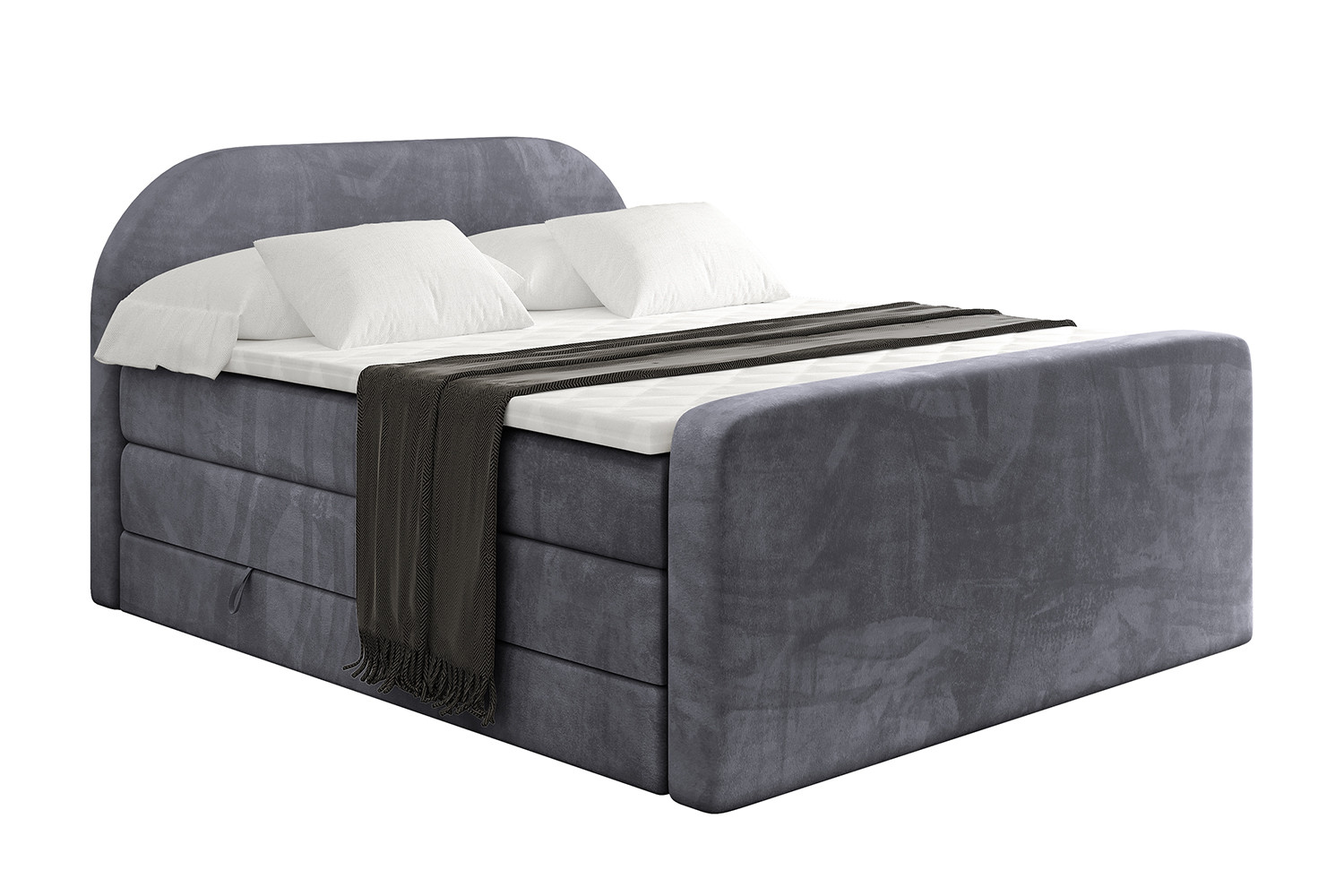 Łóżko kontynentalne z pojemnikiem i materacem H3|H4 NOX-Z KING 120x200cm