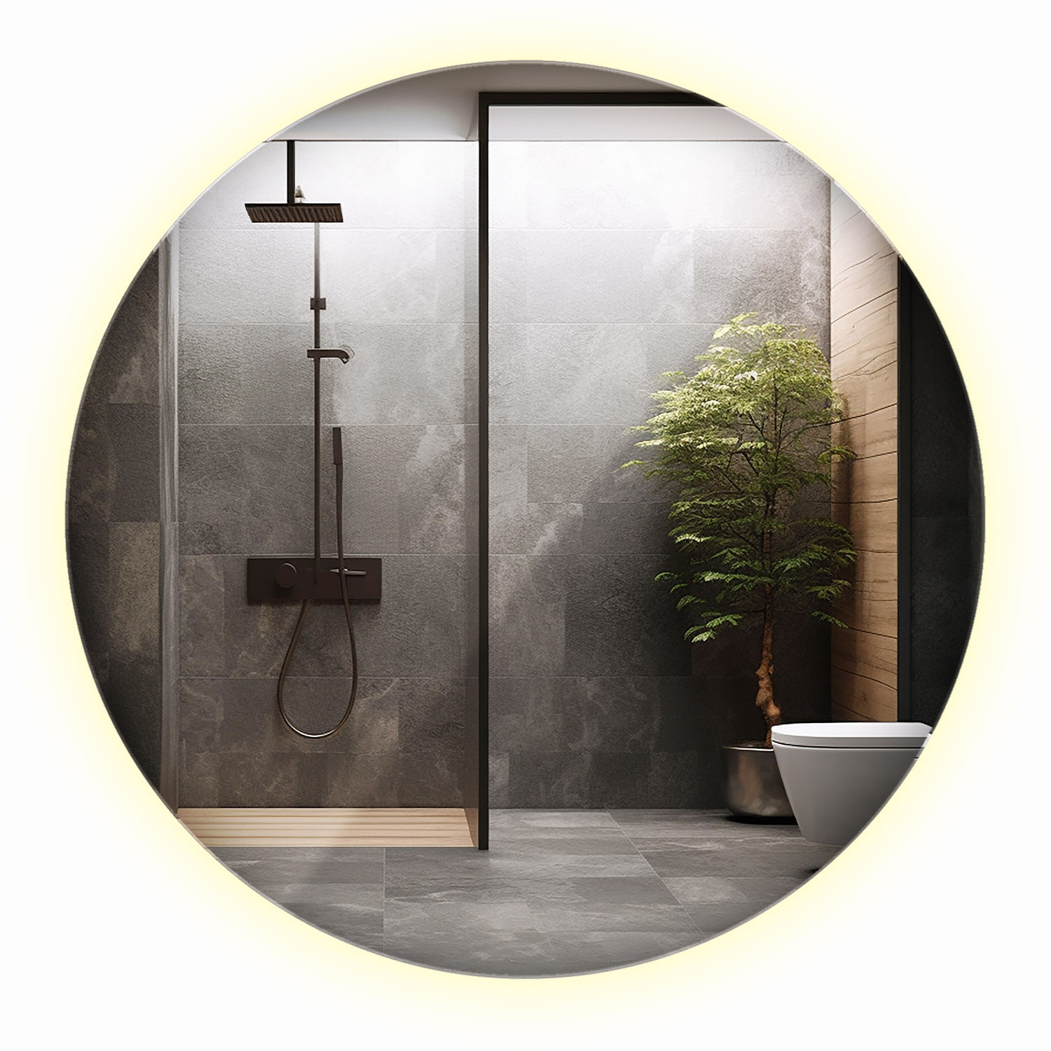 Lustro Nowoczesne Ledowe | Wallfluent | 50 cm | Neutralne światło