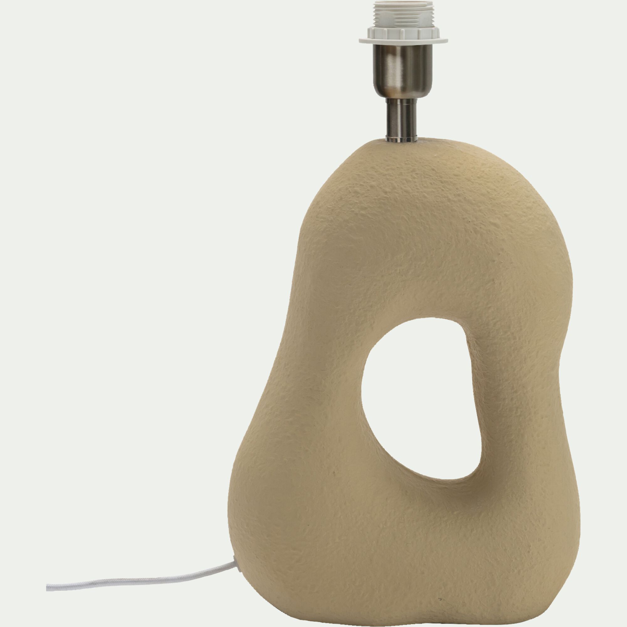NINO - Pied de lampe électrifié en grès H40,5cm - beige