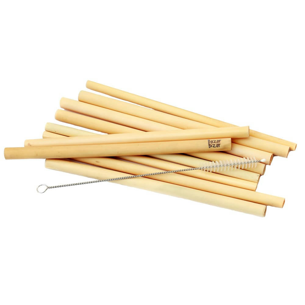 BAMBOO - Pailles en bambou lot de 10