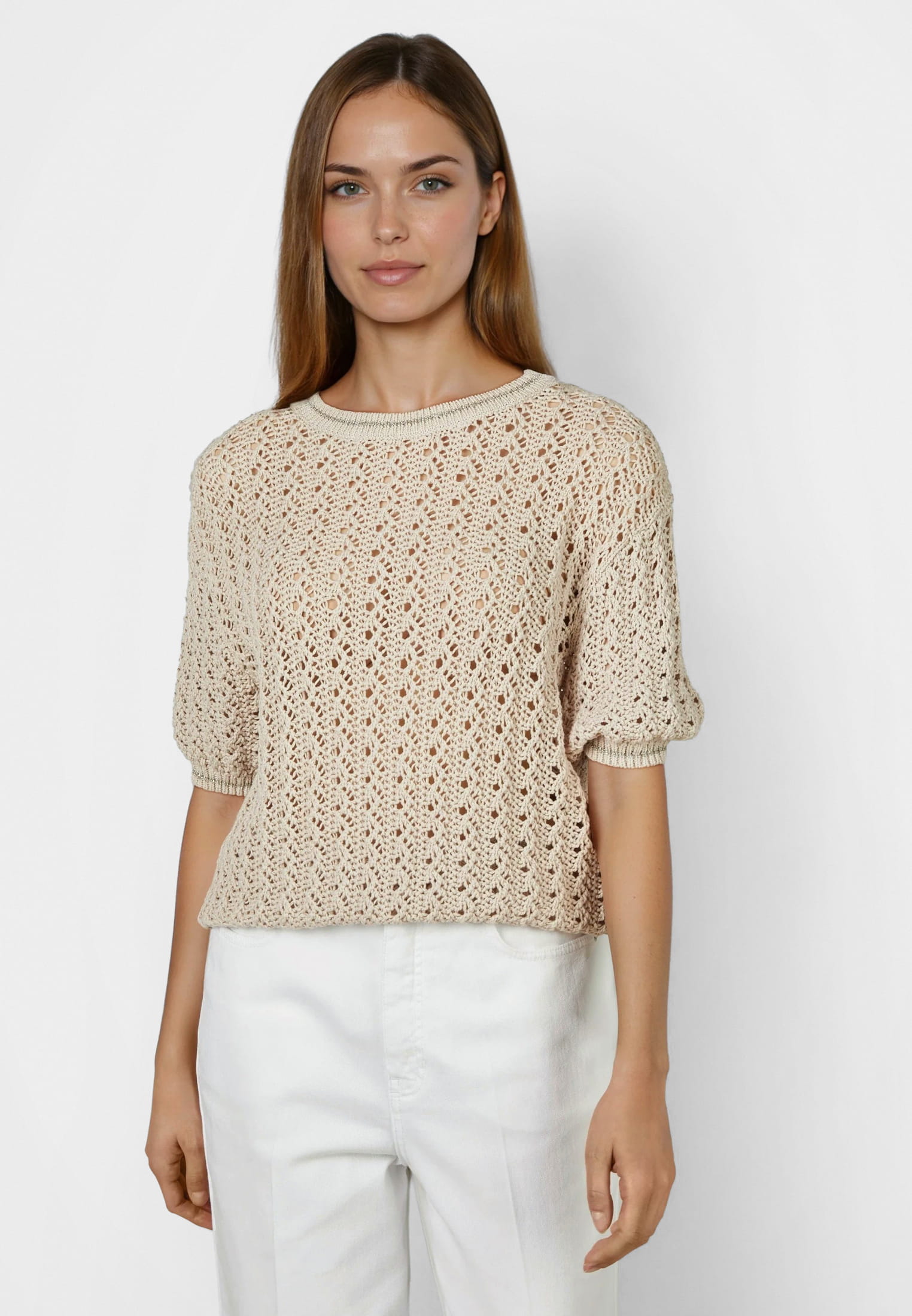 Pullover mit Lurex-Ringeln