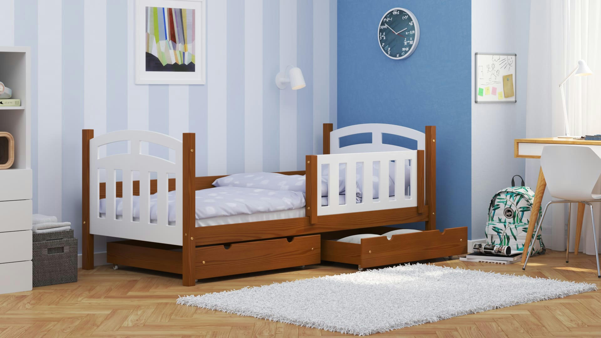 - Lit simple en pin massif&MDF 190x90 aulne