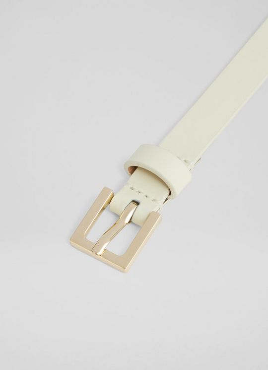 Clover Natural Leather Square Buckle Belt