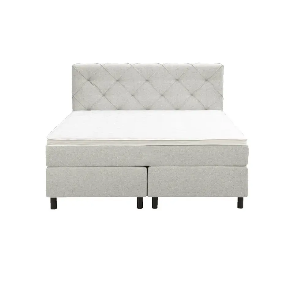 Boxspring Liv geruit - ecru - 140x200 cm - ronde poot