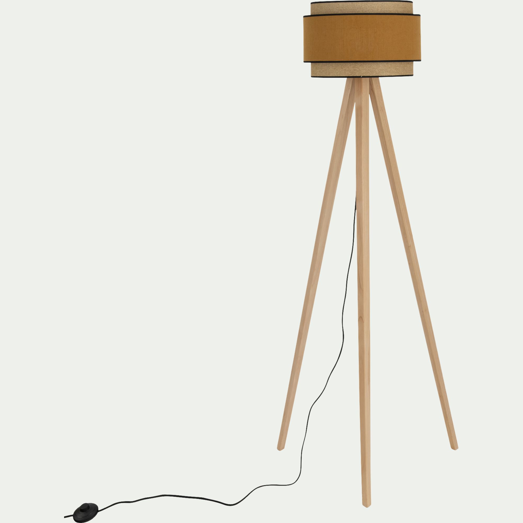 KASTELL - Abat-jour cylindrique en tissu D38cm - jaune miel