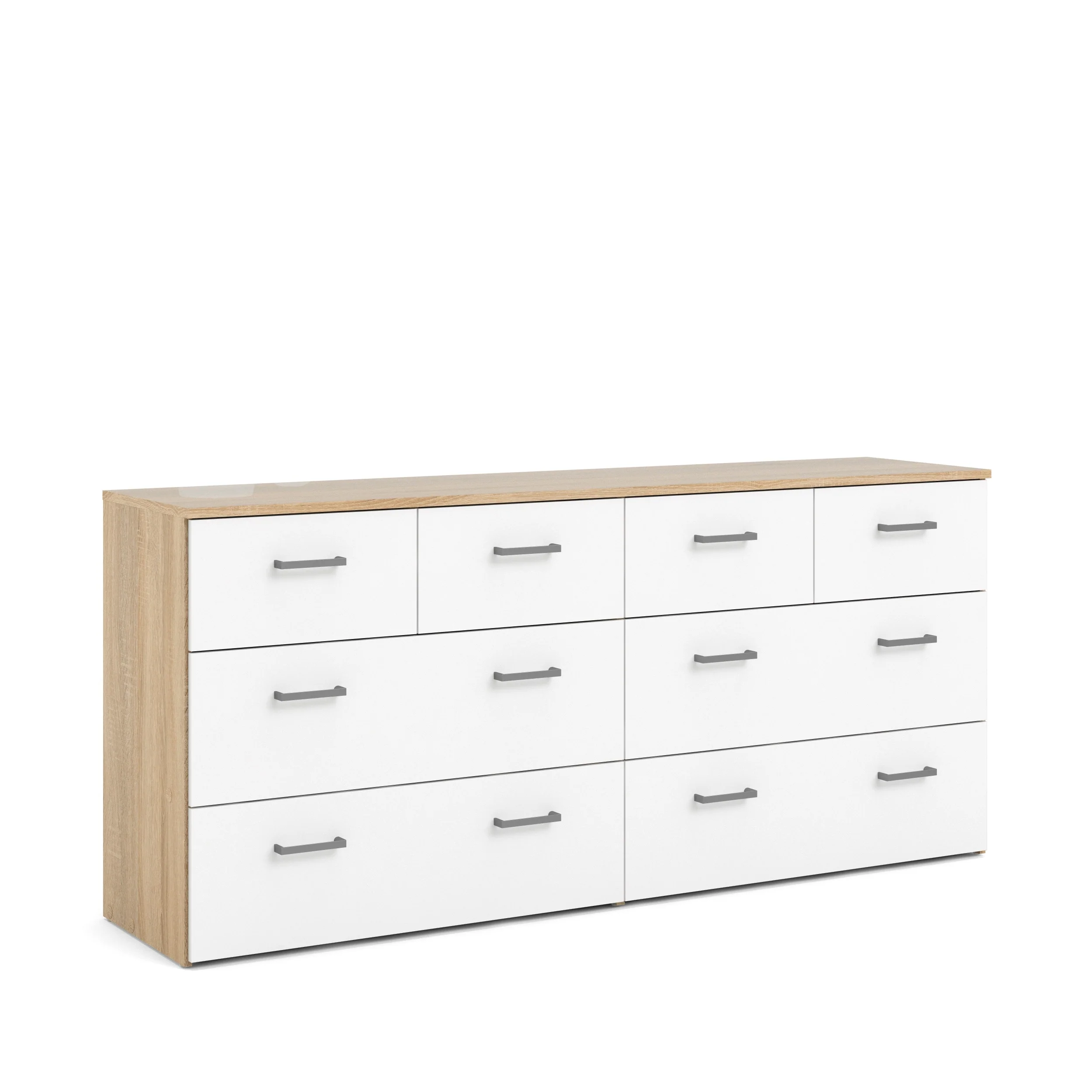 Porch & Den Space Oak Structure and White 8-drawer Double Dresser