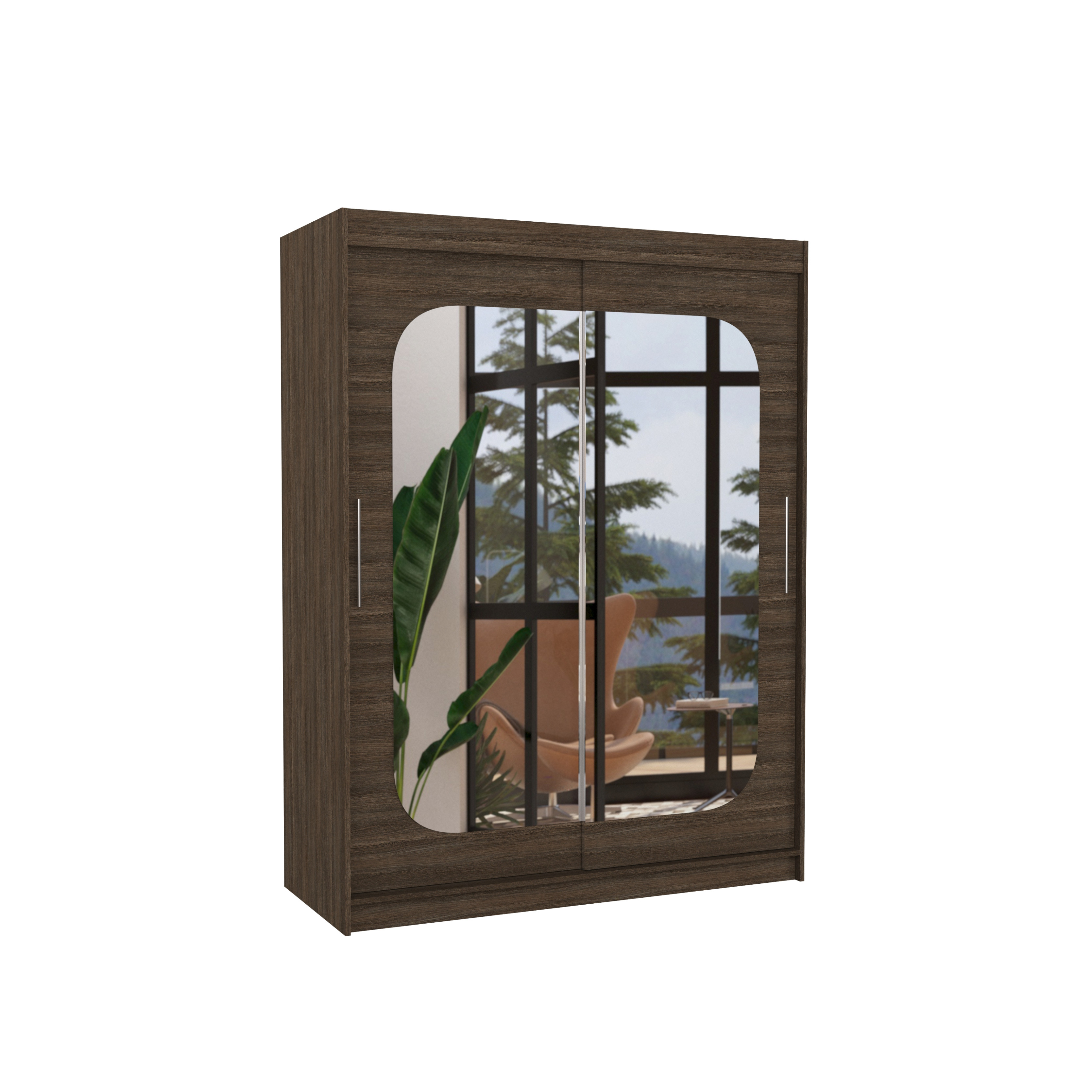 Szafa przesuwna z lustrem CLEVER 150 Choco