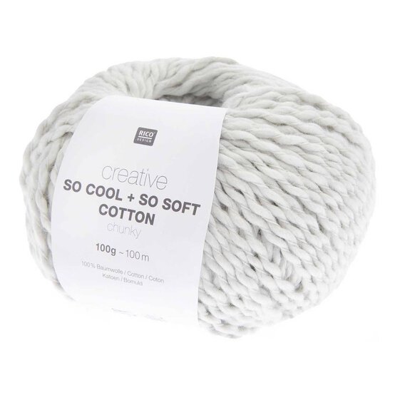 Rico Creative Silver Grey So Cool   So Soft Cotton Chunky 100g
