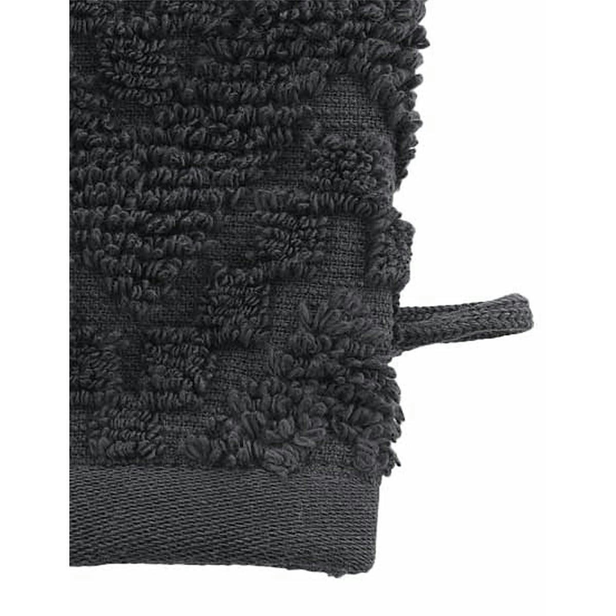 MALAWI - Lot de 2 gants de toilette en coton biologiqu carbone 16x22 cm