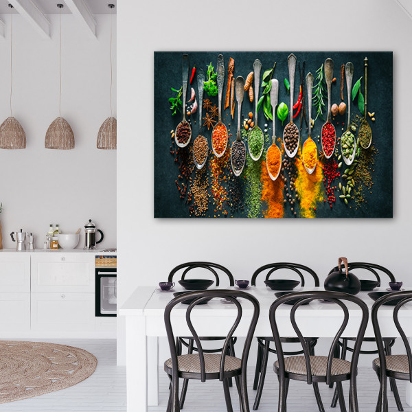Feeby Obraz na płótnie, Zioła przyprawy do kuchni 60x40