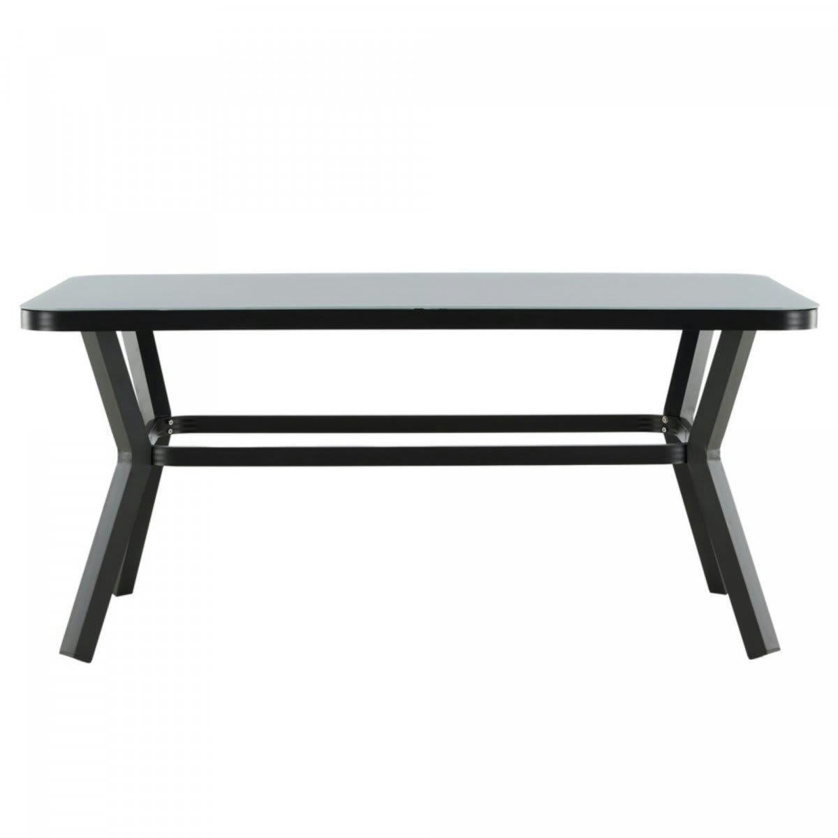 MATTIA - Table de jardin 160x90cm en aluminium gris