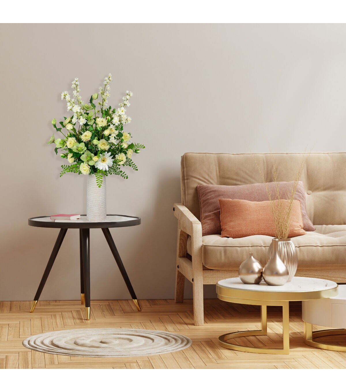 Northlight 23 White Camellia Rose Stems 6ct