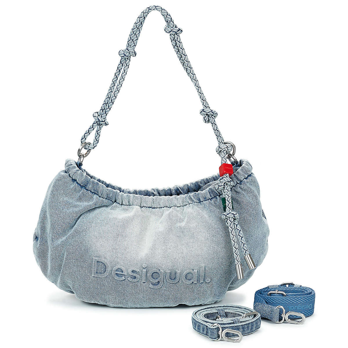 Desigual - BAG HALF LOGO DENIM WAVERLY - Blue