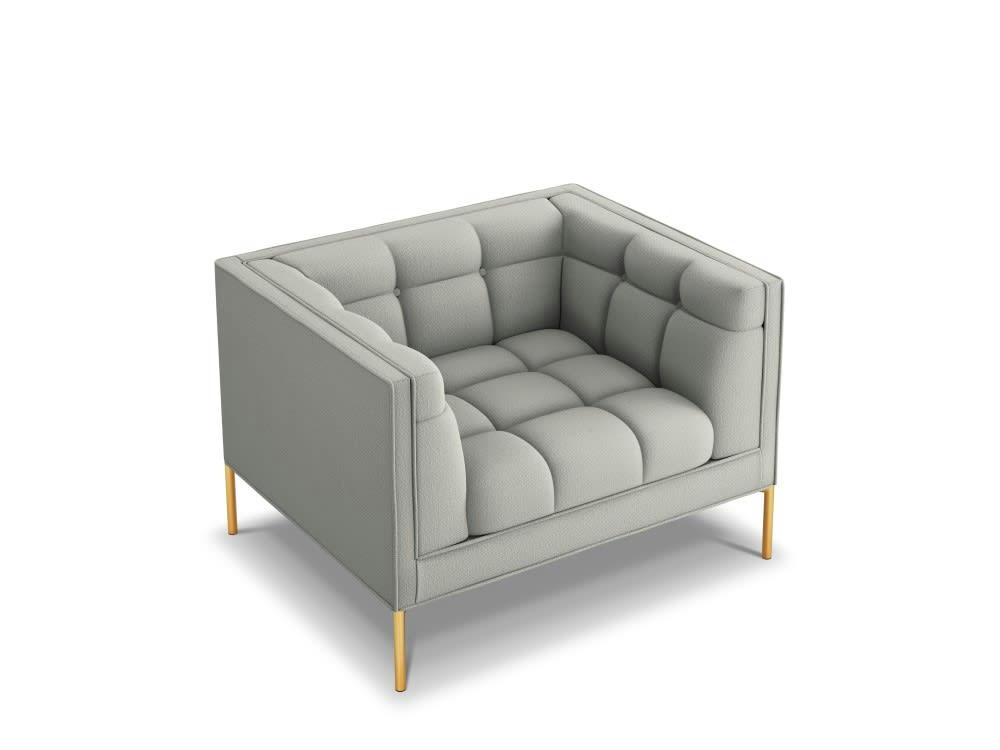 KAROO - Fauteuil tissu structuré gris clair