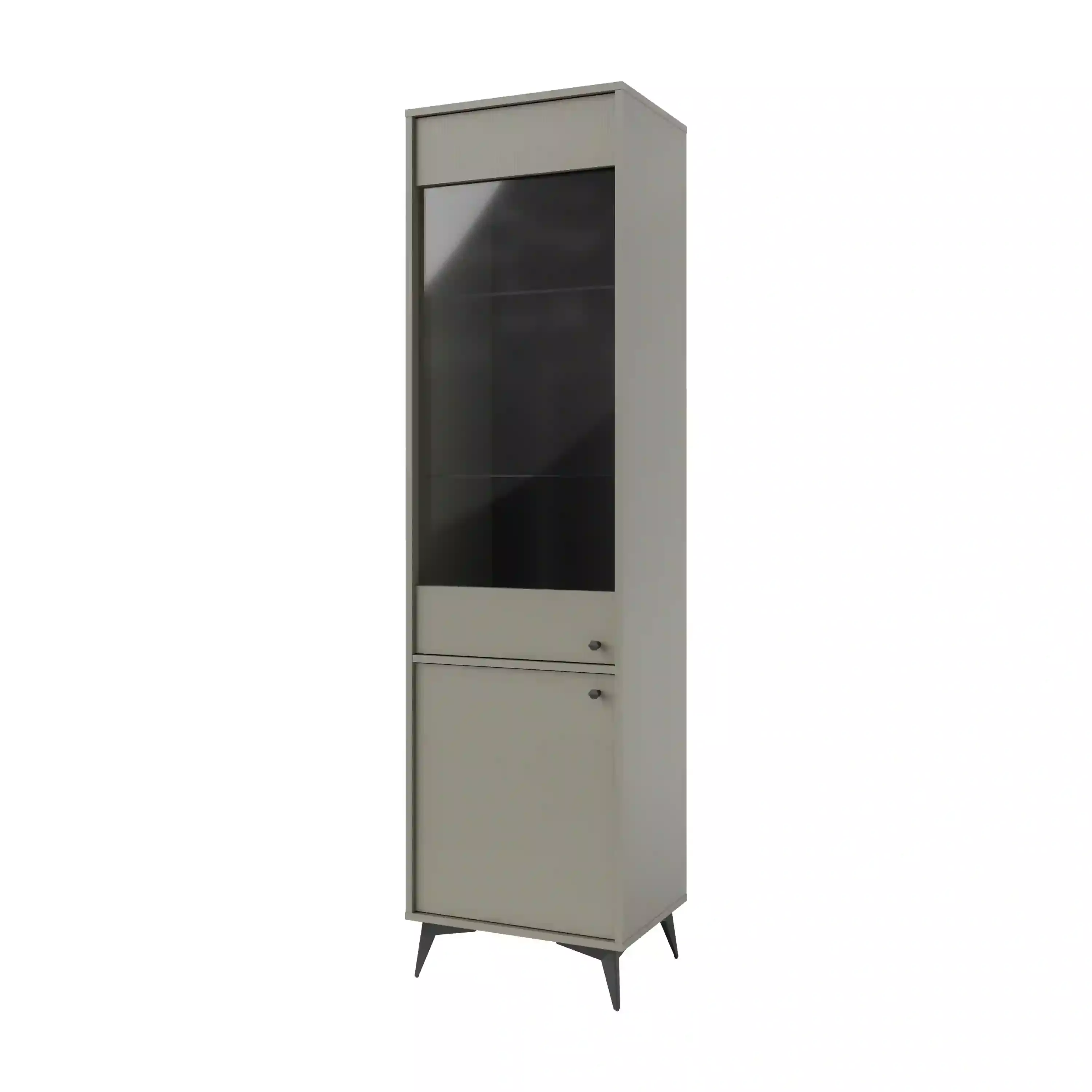 Witryna szklana do salonu Sakai 1 2F T101 Eukaliptus