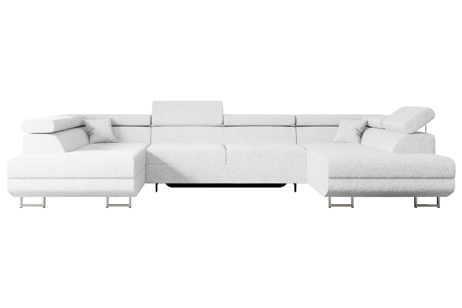 Narożnik z funkcją spania i pojemnikiem GUSA-U 342x202x107 cm Biały