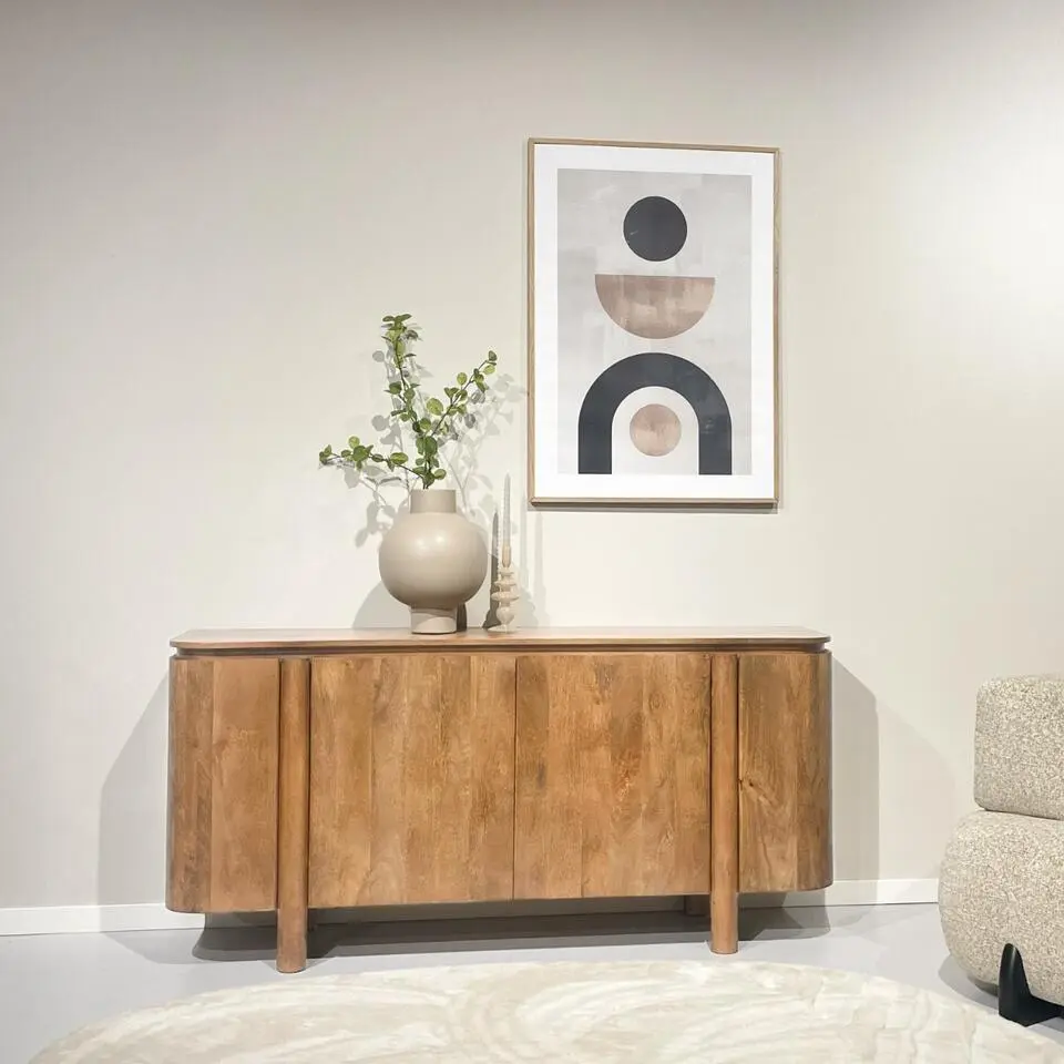 Dressoir Naturel Mangohout - 170x40x80cm - Salano