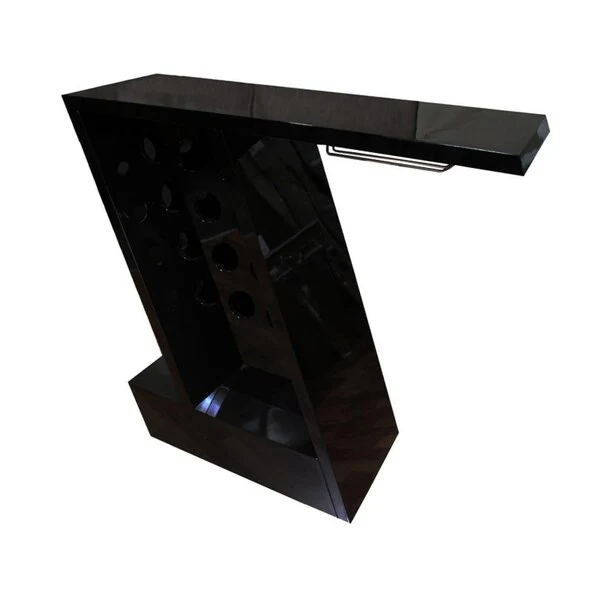 Best Master Furniture Lacquer Contemporary Bar Table with Wine Rack
