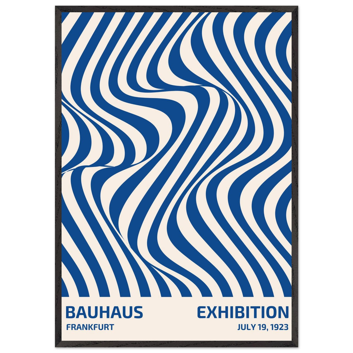 Artfulprints Poster met Lijst Bauhaus - Exhibition Frankfurt blue  - 70x100 cm - Blauw