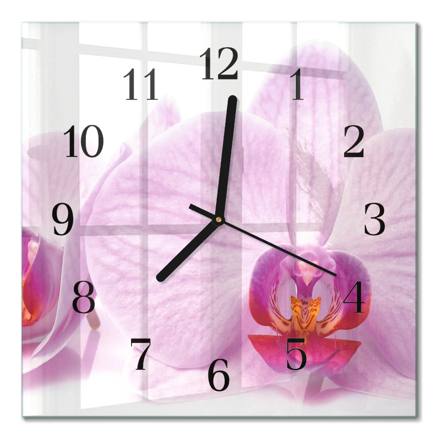 Designerski zegar 30x30 Orchidea dekoracyjny na ścianę