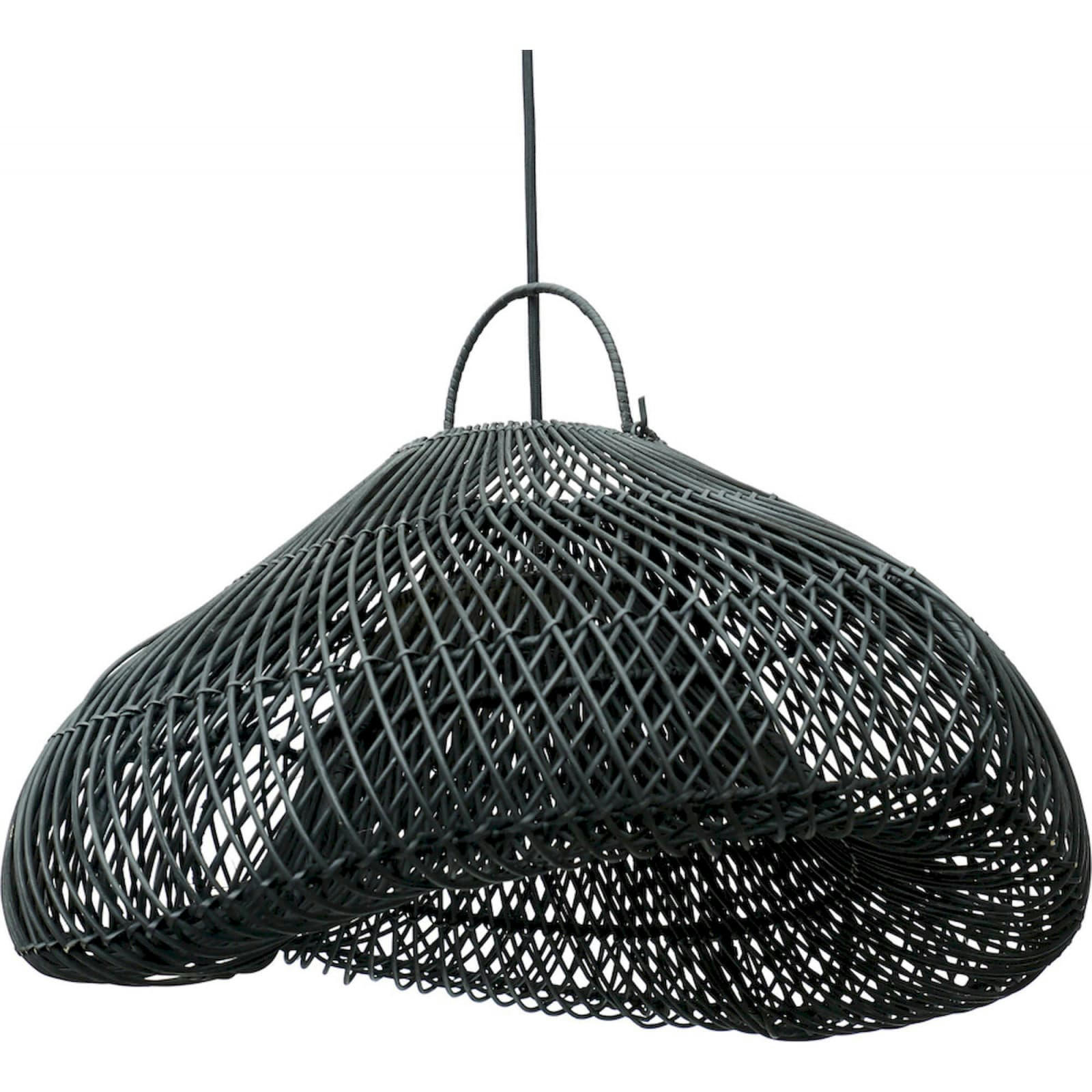 BALI BAZAR - Abat-jour Rotin Noir 60x60x35 cm