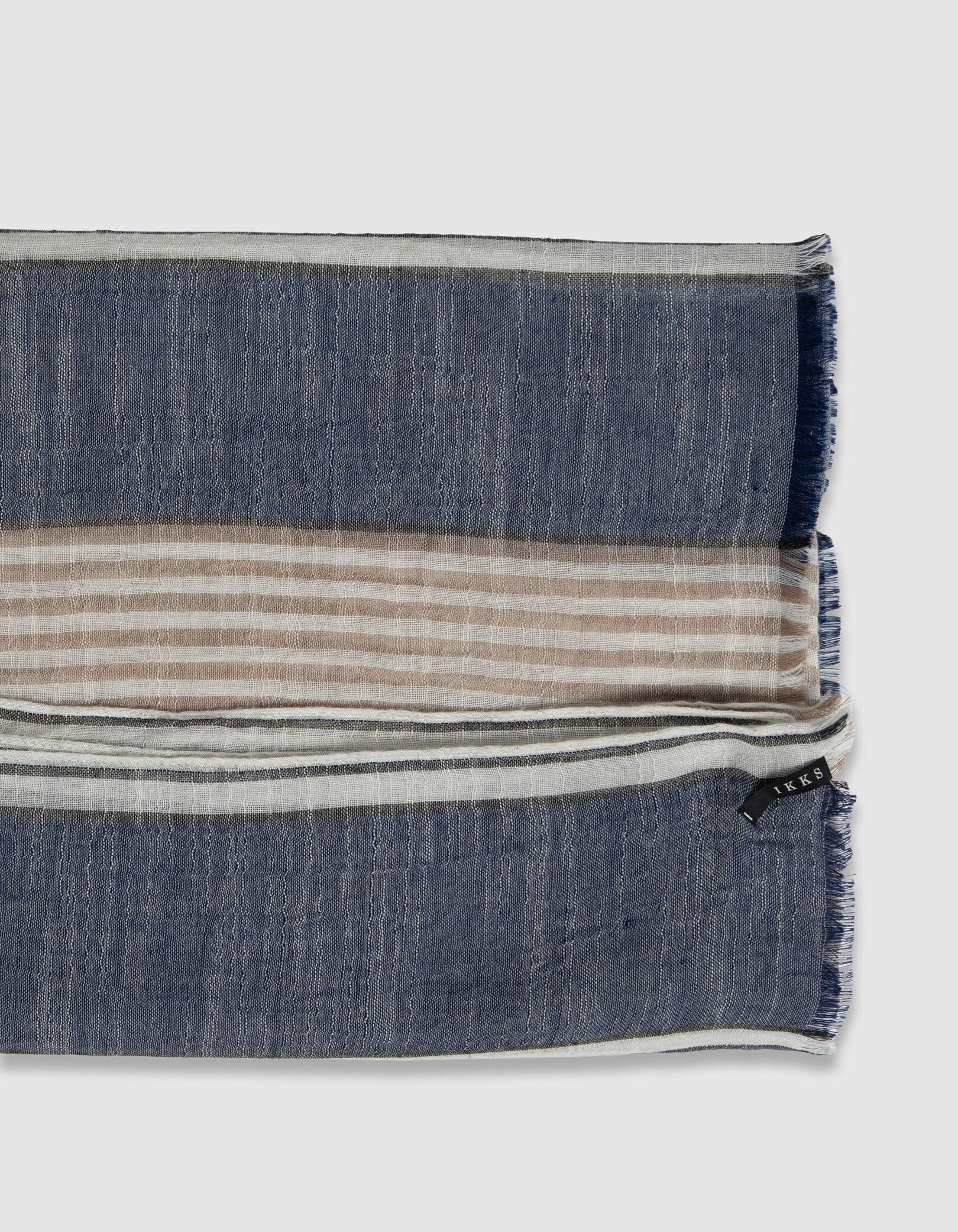 Foulard marine motif rayures contrastées Homme